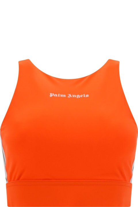 Homeware Palm Angels Orange Sports Top With Logo And Side Bands In Contrast