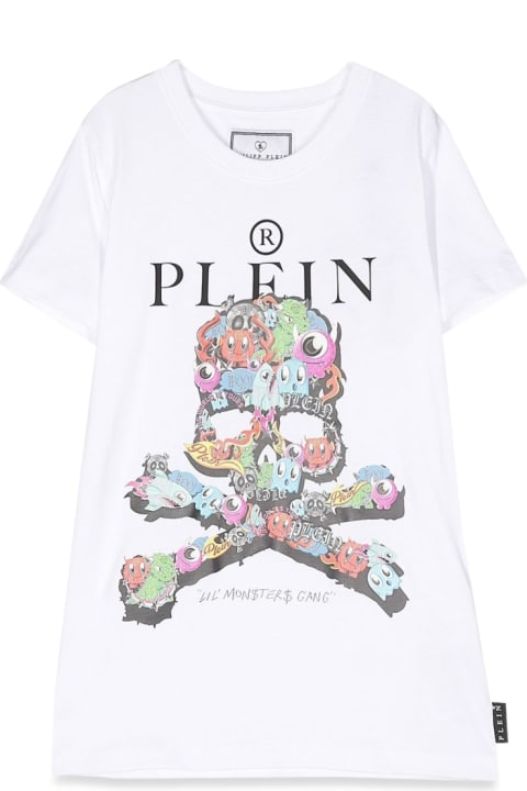 Philipp Plein Junior T-Shirts & Polo Shirts for Boys Philipp Plein Junior Maxi T-shirt Skull