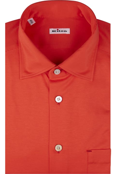 Shirts for Men Kiton Orange Nerano Shirt