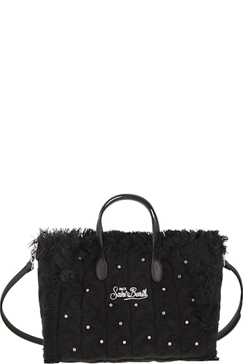MC2 Saint Barth Colette - Wool-effect Bag With Logo And Rhinestones