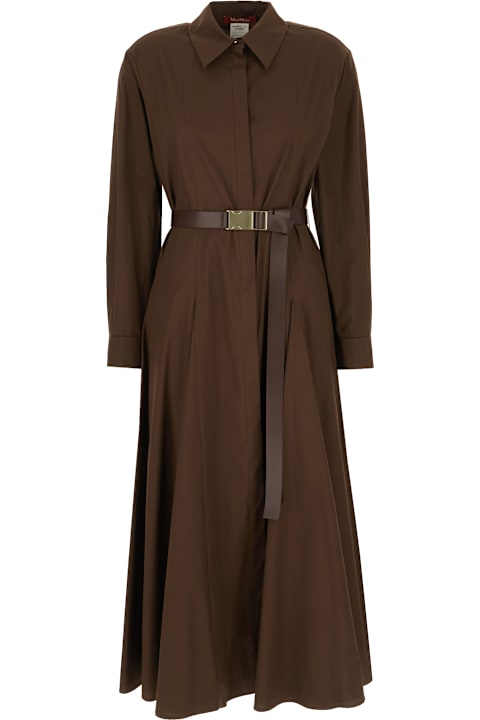 Max Mara Studio for Women Max Mara Studio Chocolate Poplin Shirt Dress