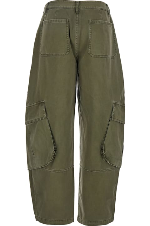 Frame Pants & Shorts for Women Frame 'the Bubble Cargo' Green Jeans In Cotton Woman
