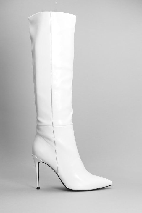 Arsen-hi High Heels Boots In White Leather
