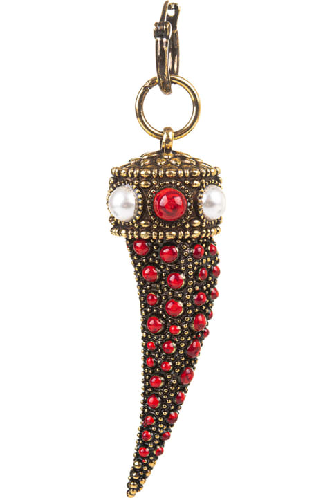 Jewelry for Women Roberto Cavalli Pendant Earrings With Coral Stones