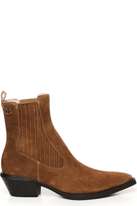 Pinko أحذية لـ السيدات Pinko Suede Ankle Cowboy Boots