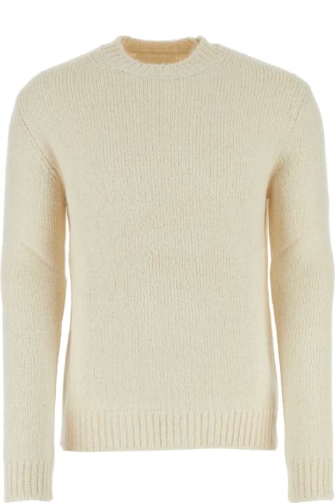 Jil Sander Sweaters for Men Jil Sander Ivory Alpaca Blend Sweater