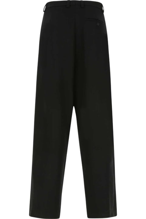 Balenciaga Clothing for Men Balenciaga Black Wool Wide-leg Pant