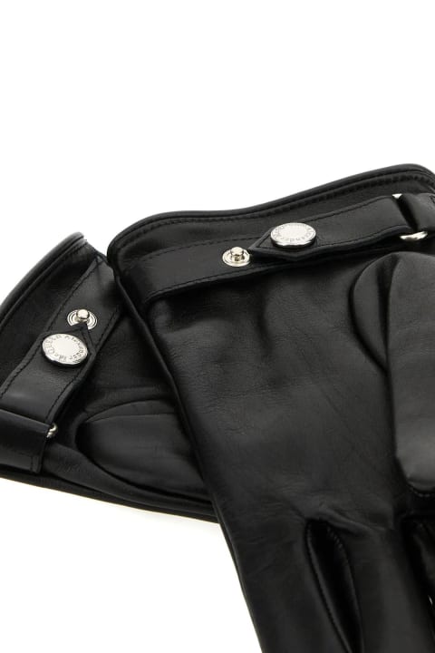 メンズ Alexander McQueenのアクセサリー Alexander McQueen Black Leather Gloves