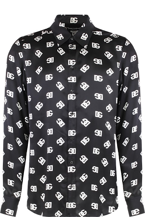 Dolce & Gabbana قمصان لـ القسم الرجالي Dolce & Gabbana Printed Silk Shirt