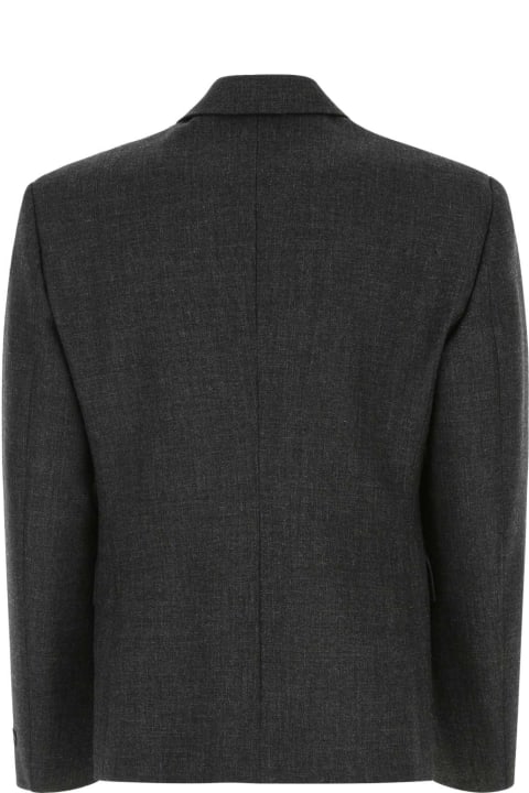 Prada Coats & Jackets for Men Prada Melange Dark Grey Wool Blazer