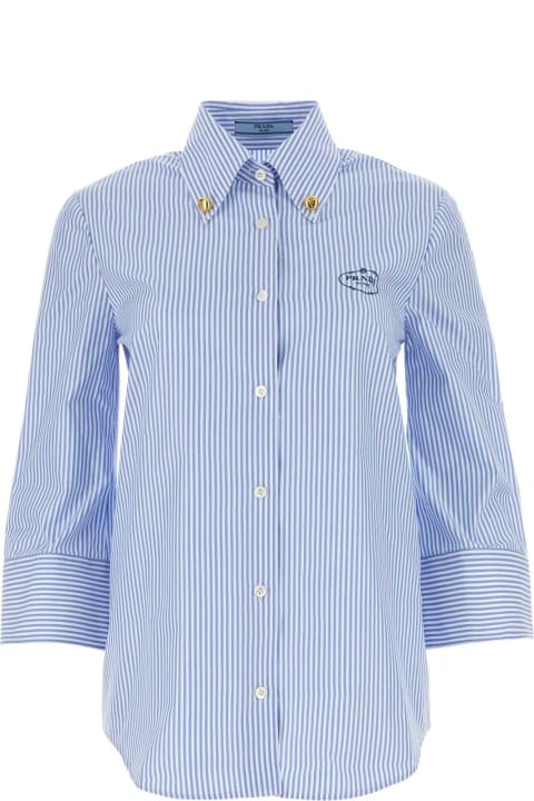 ملابس علوية لـ السيدات Prada Embroidered Poplin Shirt