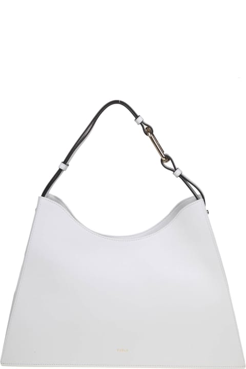 Furla for Women Furla Nuvola Shoulder Bag In Marshmallow Color Leather