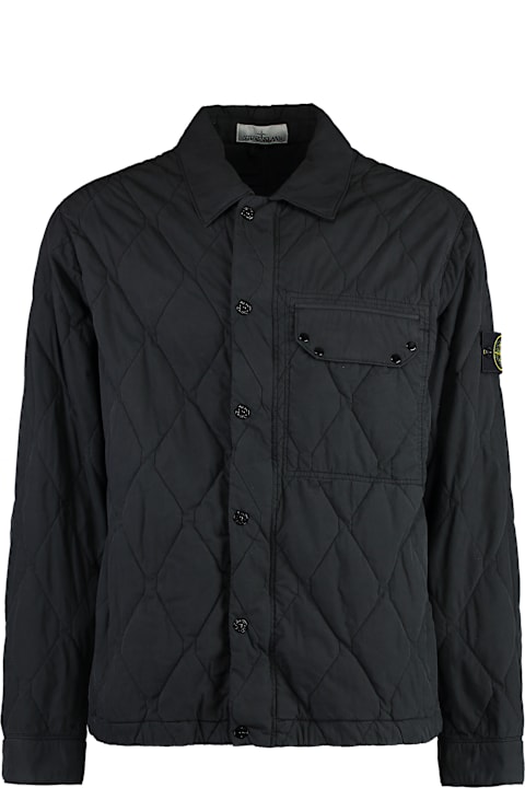 Stone Island الملابس لـ القسم الرجالي Stone Island Quilted Jacket With Snaps