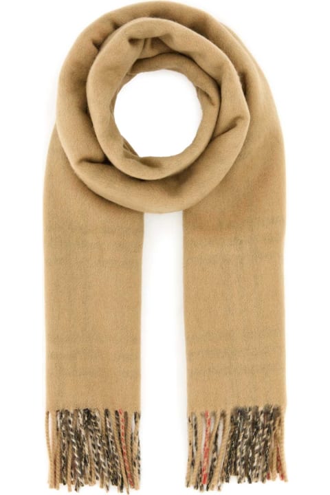 Fashion for Men Burberry Beige Cashmere Reversible Scarf
