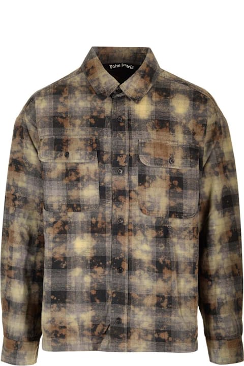 Palm Angels for Men Palm Angels Curved Logo Checkered Shirt