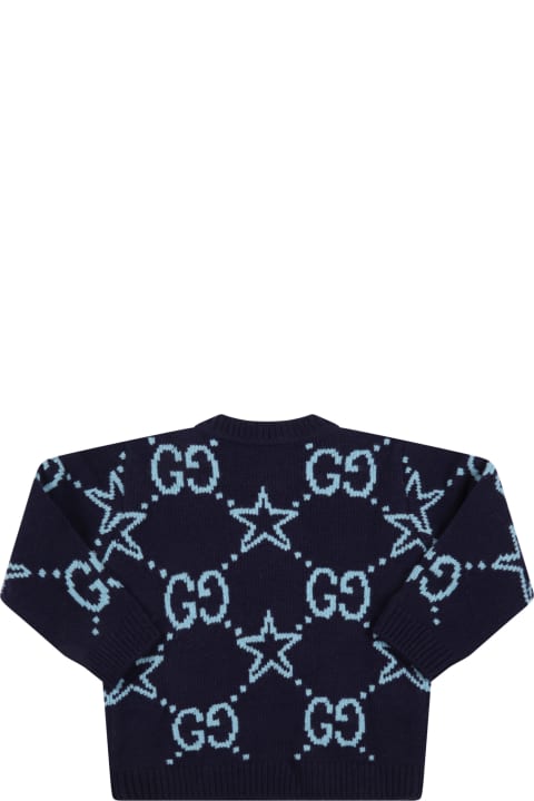 Blue Sweater For Baby Boy With Stars