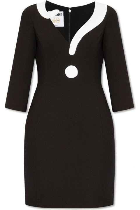 Moschino Dresses for Women Moschino House Symbols Question Mark Twill Mini Dress