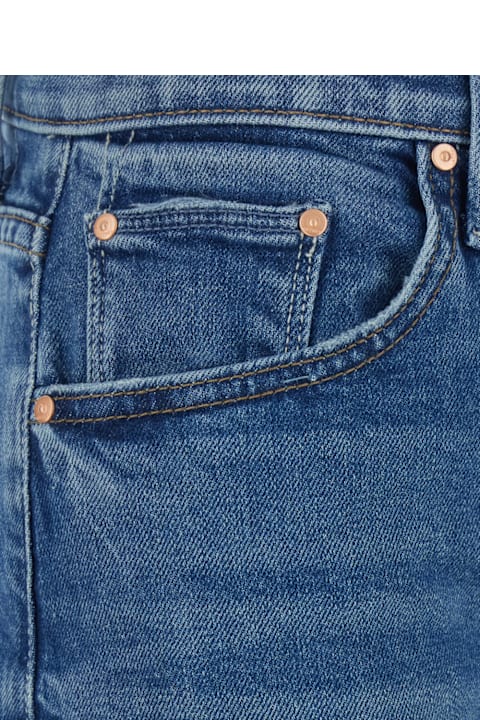 Mother for Men Mother 'the Mid Rise Lasso Sneak' Blue Jeans With Belt Loops And Wide Leg In Denim Woman