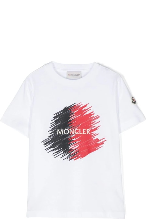 Moncler for Kids Moncler White T-shirt With Logo Motif