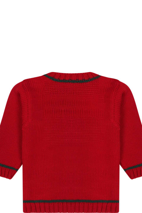 La stupenderia Clothing for Baby Girls La stupenderia Red Sweater For Baby Boy With Writing