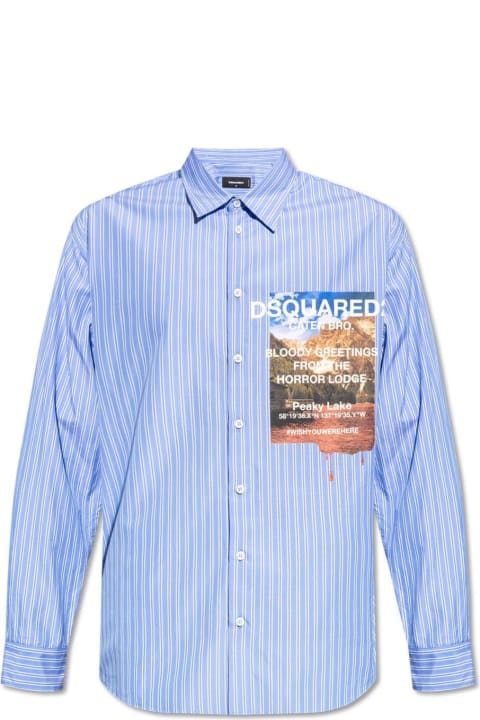 Dsquared2 Shirts for Men Dsquared2 Striped Long-sleeved Shirt