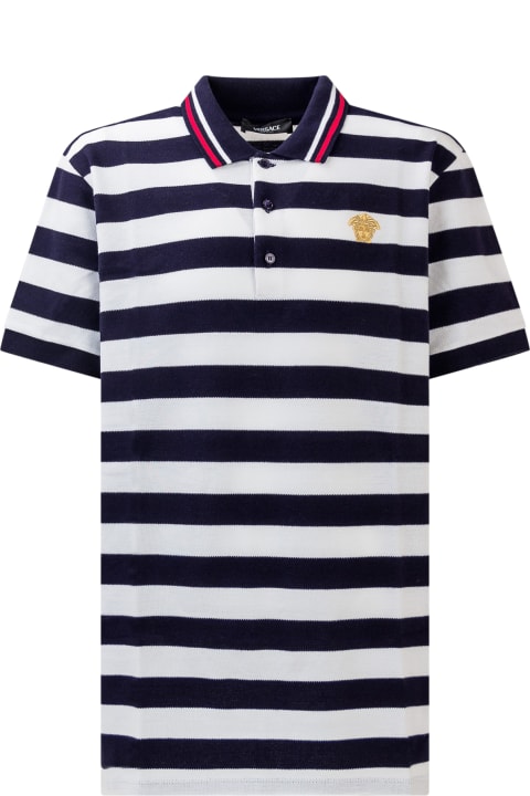 Versace T-Shirts & Polo Shirts for Boys Versace Nautical Stripe Polo