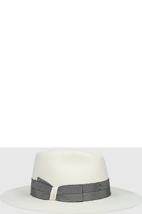 أدوات منزلية Borsalino Agata Alessandria Brushed Felt With Striped Hatband