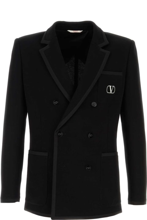 Valentino Garavani معاطف وجواكت لـ القسم الرجالي Valentino Garavani Black Cotton Blazer