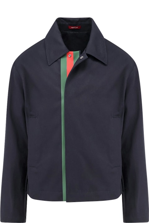 آخر صيحات الموضة من القسم الرجالي Gucci Cotton Gabardine Jacket With Embossed Logo