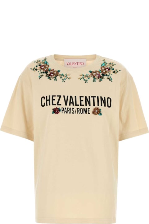 Topwear for Women Valentino Garavani Cream Cotton T-shirt