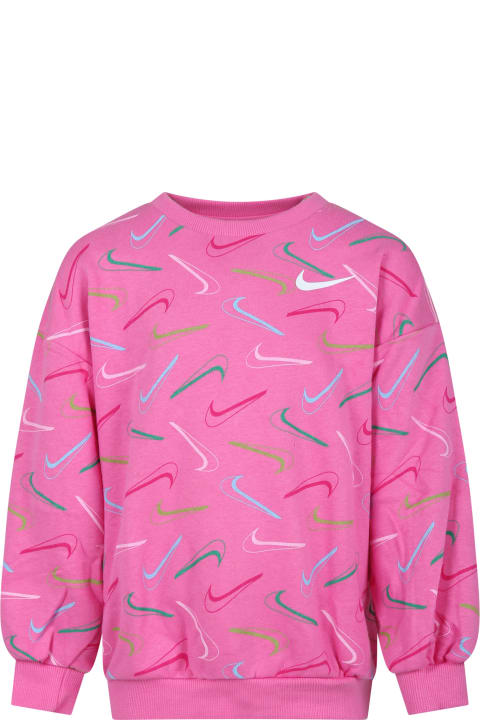 ガールズ Nikeのニットウェア＆スウェットシャツ Nike Fuchsia Sweatshirt For Girl With Iconic Swoosh