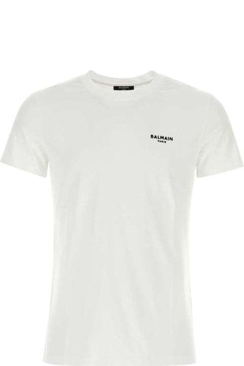 Balmain Clothing for Men Balmain White Cotton T-shirt