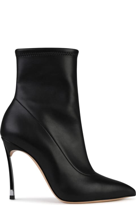 Casadei Boots for Women Casadei 'blade' Black Matt Leather Ankle Boots
