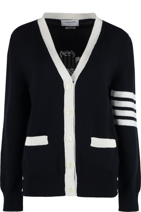 Thom Browne Sweaters for Women Thom Browne Intarsia Detail Cotton Cardigan