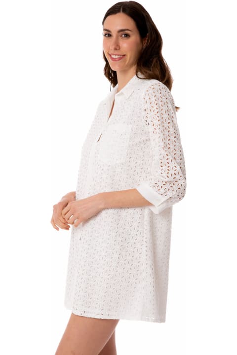 ウィメンズ新着アイテム MC2 Saint Barth Woman White Sangallo Shirt Mini Dress