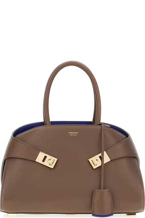 Ferragamo Bags for Women Ferragamo Chocolate Leather Small Hug Handbag