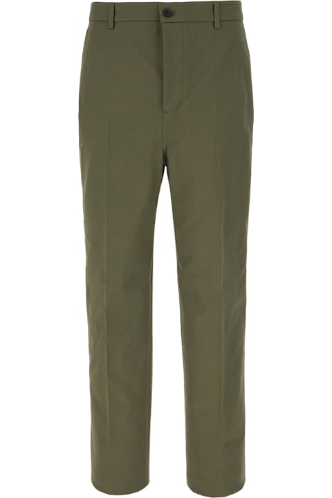 Italian Style for Men Valentino Garavani Military Green Stretch Cotton Pants