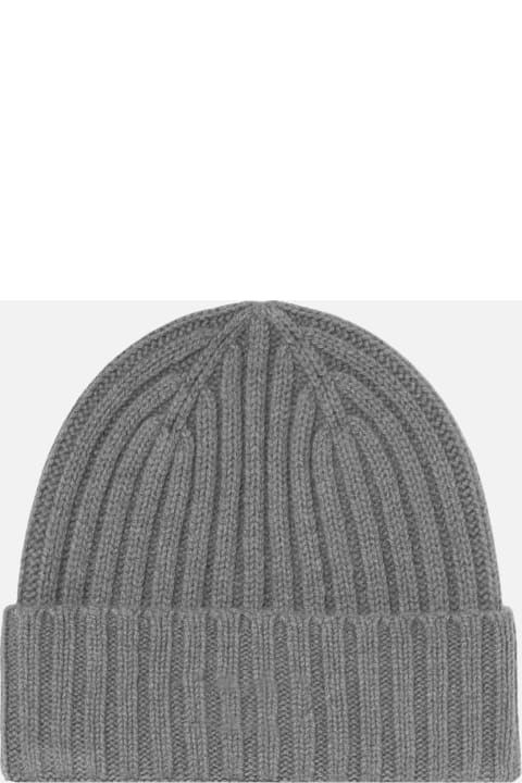 Homeware MC2 Saint Barth Man Grey Cashmere Hat Wengen With St. Barth Embroidery