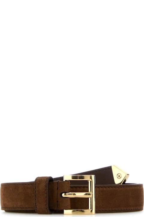 Prada Accessories for Women Prada Brown Suede Belt