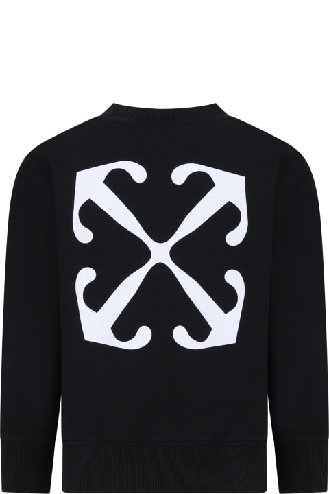 Off-White for Kids Off-White Black Sweatshirt For Boy With Logo