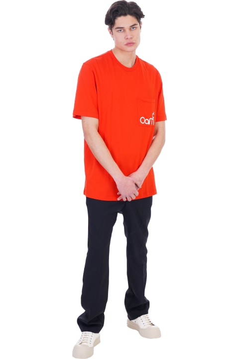 Flex Pocket T-shirt In Red Cotton