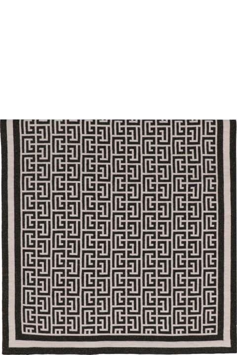 Balmain Jacquard Motif Knitted Scarf | italist
