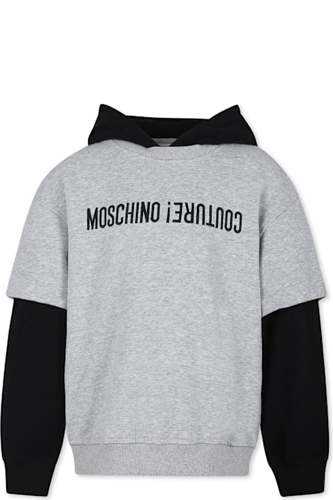 Fashion for Boys Moschino Grey Sweatshirt For Boy With Logo