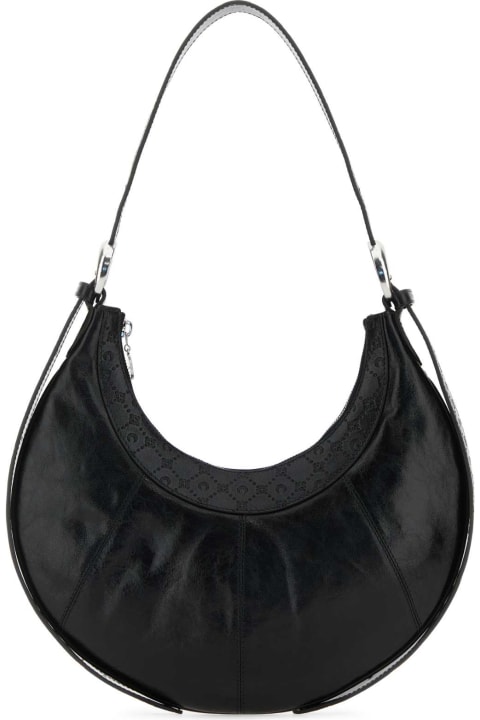 Sale for Women Marine Serre Black Leather Eclips Crossbody Bag