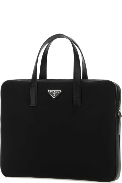Prada Bags for Men Prada Black Re-nylon Briefcare