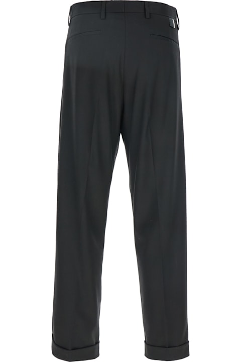 Low Brand Clothing for Men Low Brand 'kim Luxor' Black Plissed Pants In Tech Fabric Blend Woman