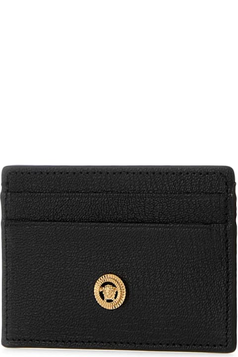 Fashion for Men Versace Black Leather Medusa Biggie Card Holder