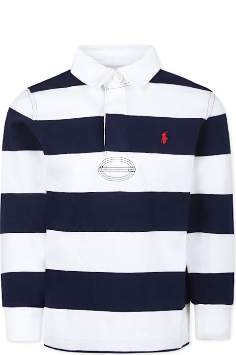 أدوات منزلية Ralph Lauren Multicolor Striped Polo Shirt For Boy With Horse