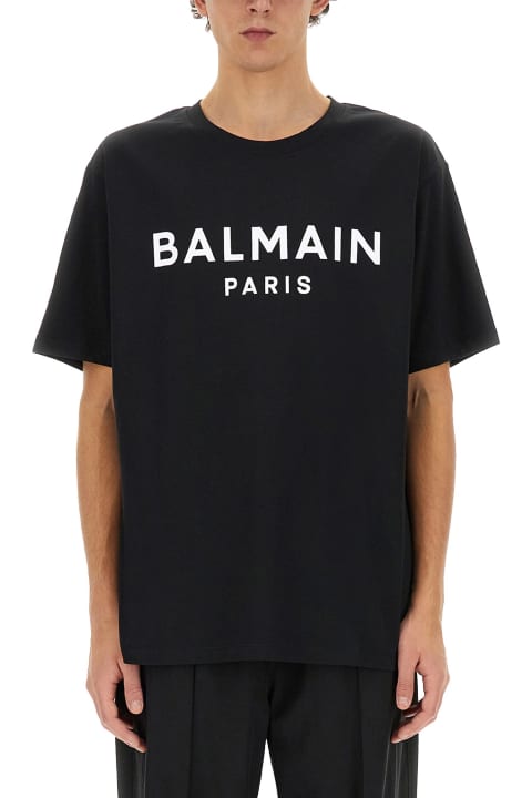 Balmain Men Balmain Logo Print T-shirt