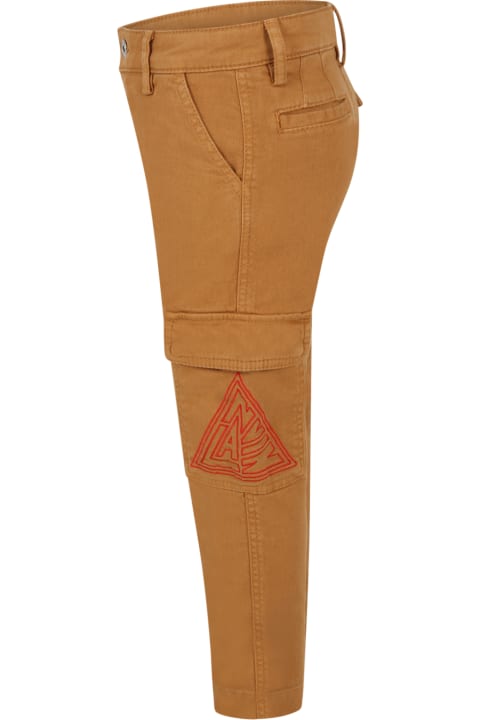 Brown Cargo-pants For Boy With Logo
